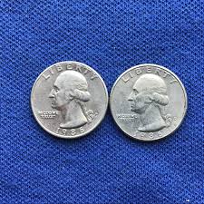 1986 P D Washington Quarters, Vintage Old US Coins, American ...