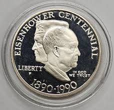 1990-P Eisenhower Centennial Silver Dollar Gem Brilliant ...