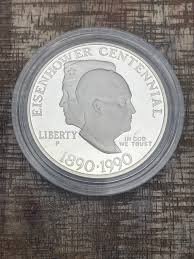 1990 Eisenhower Centennial Silver Dollar~Proof Silver Dollar ...