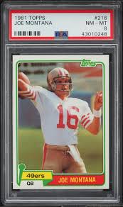 1981 Topps Football Joe Montana ROOKIE #216 PSA 8 NM-MT on ...