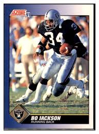 1991 Score Football Bo Jackson Los Angeles Raiders #100 ...