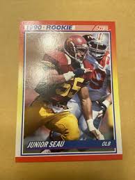 ROOKIE JUNIOR SEAU 1990 Score Football Card #302 ...