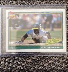 1991 Topps Rickey Henderson 670 - Topps 40 Years Of Baseball | eBay