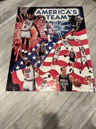 Vintage 1992 Dream Team POSTER America's Team Michael Jordan Magic Johnson Bird | eBay Australia