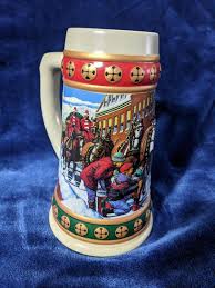 1993 Budweiser Holiday Collector Beer Stein "hometown ...