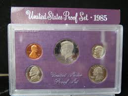 1985 Proof Set, 5 Coin Proof Set, Encased in Original ...