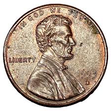 1993-D Penny Close AM Lincoln Cent DDOR Rev Rim Error 1C ...