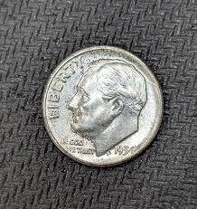1954 Silver Roosevelt Dime Error Die Crack Uncirculated ...