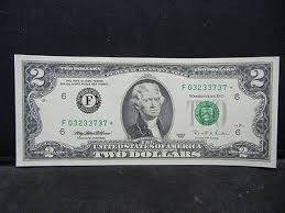 2017 $1 Federal Reserve Note (star Note) Crisp 2 Bills