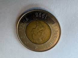 1996 CANADA TOONIE 2 DOLLAR COIN BI-METAL POLAR BEAR QUEEN ...