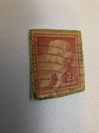 Vintage - 2 Cent Red Thomas Jefferson Used Stamp | eBay