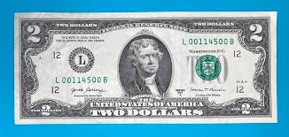 L 00114500 B $2 Two Dollar Bill Serial Number | eBay
