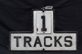 Cast Iron Tracks Railroad Sign