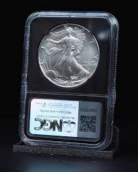 1990 $1 Silver Eagle MS69 Error, Mercanti Signed