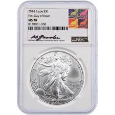 $1 2024 American Silver Eagle NGC MS70 FDI Gaudioso ...