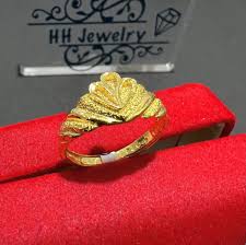 24K Yellow Gold Head Crown Shape Design Ring Adjustable | eBay