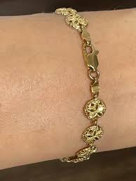 14K Solid Yellow Gold Hawaiian Sand Dollar Bracelet ...
