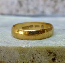 Size 7 1/2, Antique Edwardian 1909 Swedish 23 Karat Wedding ...