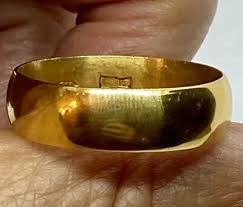 Vintage 24k Solid Yellow Gold Cigar Band Wedding Ring Sz 10 ...