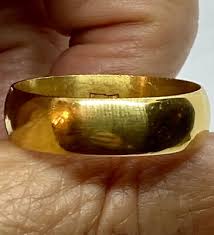 Vintage 24k Solid Yellow Gold Cigar Band Wedding Ring Sz 10 ...