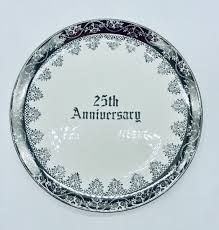 25th Wedding Anniversary 10.5” Plate VINTAGE 1970s Silver Anniversary | eBay