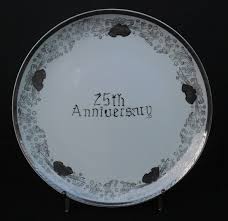 10 1/4" Handpainted Silver 25TH Anniversary Plate By ARNART 5TH AVE. | eBay
