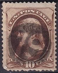1860 Issue, Brown Us Scott #30a Jefferson Stamp