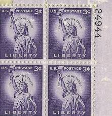 Amazon.com: 1954 Liberty 3 Cent US Postage Stamp Plate Block ...