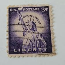 Rare US POSTAGE STAMP 3 Cent Liberty Used Purple Lady Statue Of Liberty | eBay