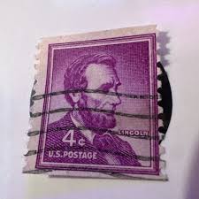 Abraham Lincoln 4 cent Stamp Purple Very RARE 1951 | eBay