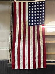 RARE Ensign US Navy WWII 9 Ft. Extremely Large 48 Star Ship Flag Theater Repairs