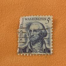 Vintage George Washington Blue 5 Cent Stamp (2) | eBay