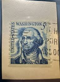 1967 US 5 Cent George Washington Stamp Blue - On Post - Rare Vintage | eBay