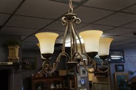 Antiqued French Style Wrought Iron Chandelier 5 Uplight Glass Shade Scrollwork - Etsy