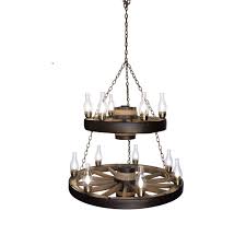 Double Wagon Wheel Chandelier | Cast Horn Designs