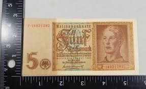1942 Reichs Bank Note Funf (5) Reichsmark | Mercari
