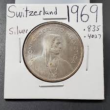 1969-B SWITZERLAND 5 FRANC SILVER COIN KM 40 GEM BU UNC TONER | eBay