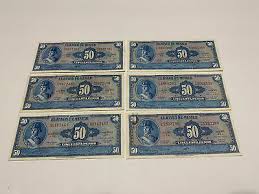 1967 Mexico Notes Lot Of (6) $50 Pesos ABNC Mexican ...