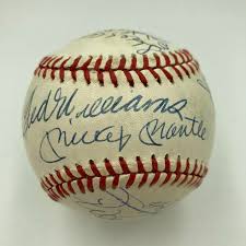 500 Home Run Signed Baseball With 18 Sigs! Mickey Mantle Ted ...
