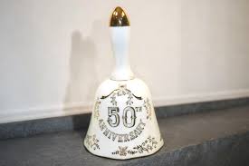 50th Anniversary Bell Decor Vintage Collectible Bell Golden ...