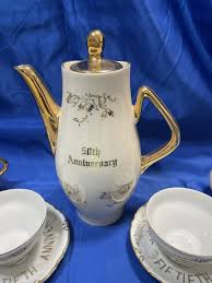 Vintage Porcelain 50th Anniversary Coffee/Tea Pot full set 7 ...