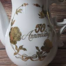 Norcrest Fine China 50th Anniversary Coffee Pot - Gold ...