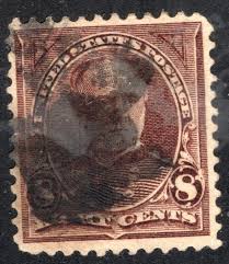 US Stamp Scott #257, 8c, Sherman, Violet Brown, Used, SCV ...