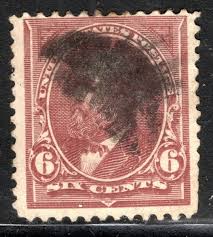 US Stamp Scott #224, 6c, Garfield, Red Brown, Used, SCV$25 ...