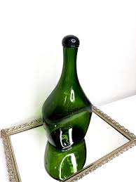Vintage Green Glass Wine Bottle Decanter With Screw-on Lid, Mid Century Barware - Etsy