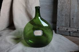 Antique French Green Glass Demi John Wine Bottle. Mouth Blown French Wine Jug. French Country. Flea Market. French Brocante - Etsy