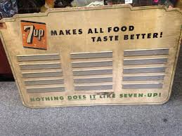 Vintage 7UP Menu Board Soda Fountain Advertising sign ice cream parlor | #1927440882