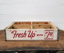 Vintage "fresh Up" With 7 up Wood Soda Crate - Farmhouse Decor - Wood Soda Advertising Crate - Etsy India