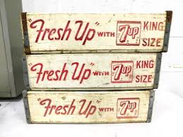 3 Vintage 7up Wooden Crates
