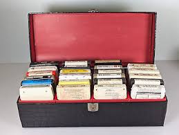 8 TRACK TAPES WITH CARRYING BOX CASE VINTAGE ...